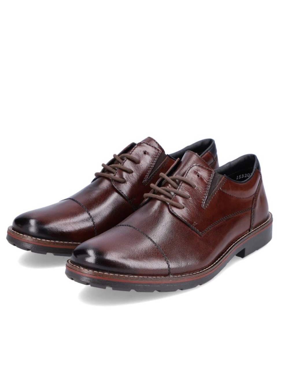 Rieker Luxury Men's Devin Leather Dress Shoes - Dark Brown